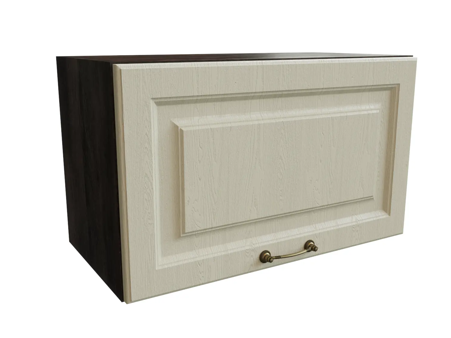 Изображение товара Навесной шкаф МС Ницца верхний горизонтальный 60x31.80x31.80 см фасад кремовый МДФ каркас белый ЛДСП Сурская Мебель