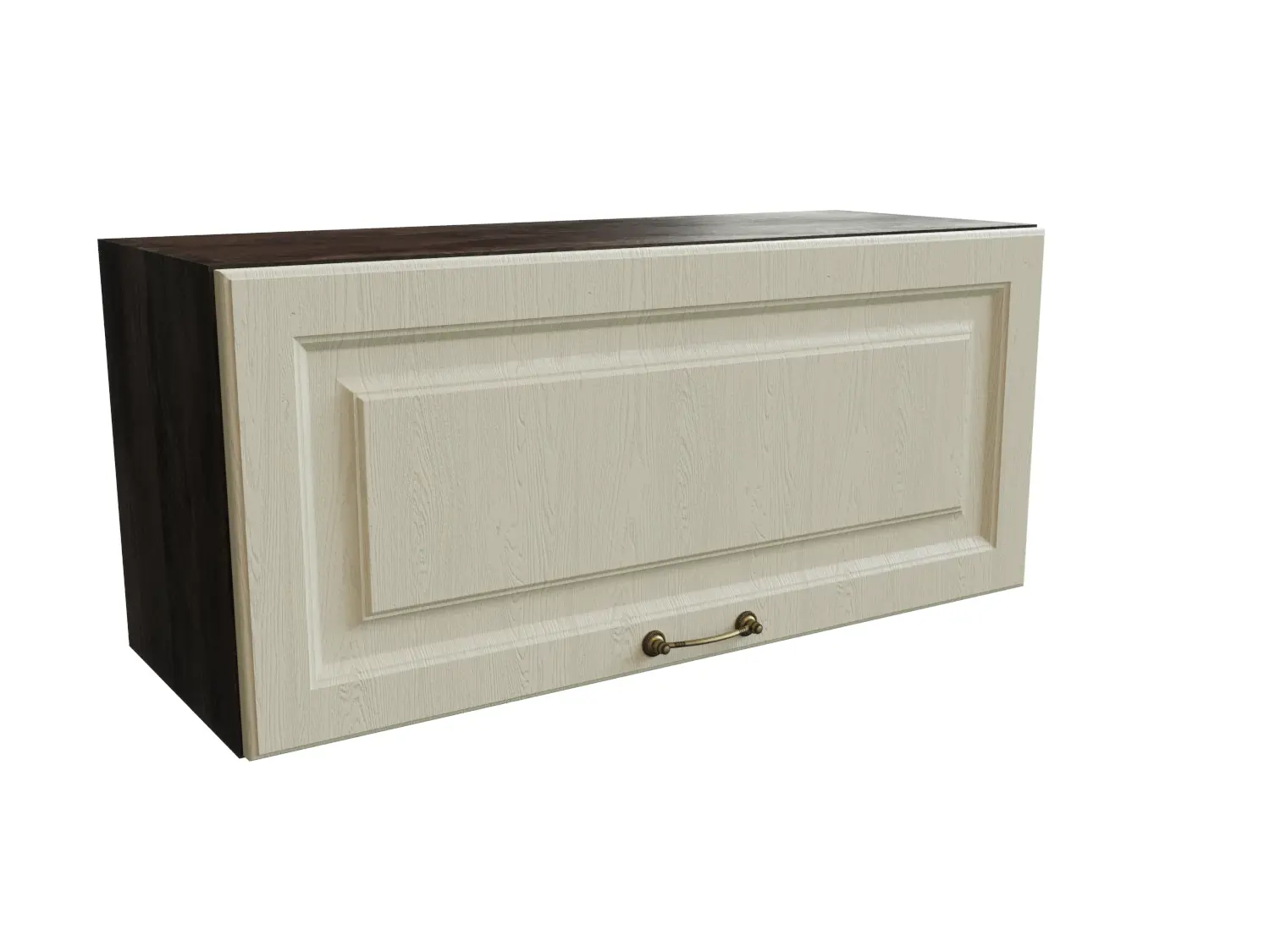 Изображение товара Навесной шкаф МС Ницца горизонтальный 80x35.80x31.80 см фасад кремовый МДФ каркас белый ЛДСП Сурская Мебель