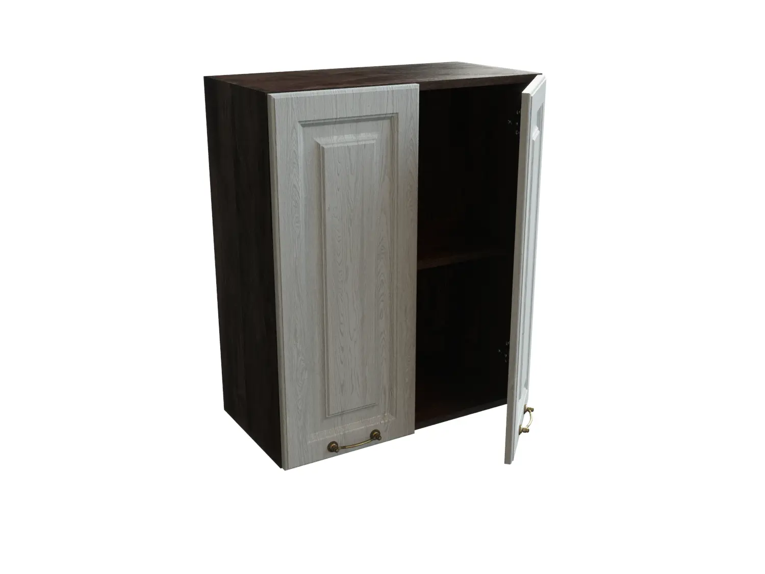 Изображение товара Навесной шкаф МС Ницца 2 дверцы 60x71.60x31.80 см фасад серый МДФ каркас серый дуб ЛДСП Сурская Мебель