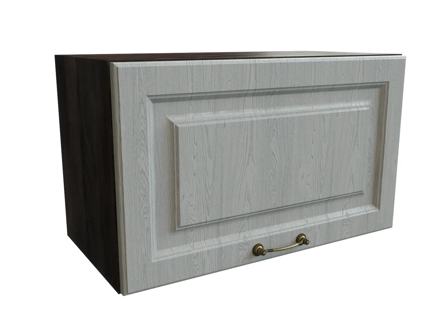 Изображение товара Навесной шкаф МС Ницца верхний горизонтальный 60x35.80x31.80 см фасад серый МДФ каркас серый дуб ЛДСП Сурская Мебель