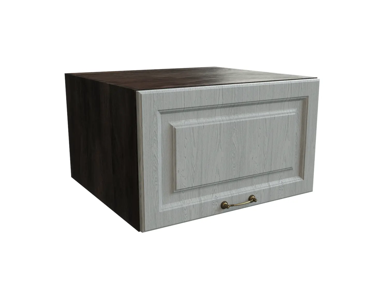 Изображение товара Навесной шкаф МС Ницца верхний горизонтальный 60x35.80x57.40 см фасад серый МДФ каркас серый дуб ЛДСП Сурская Мебель