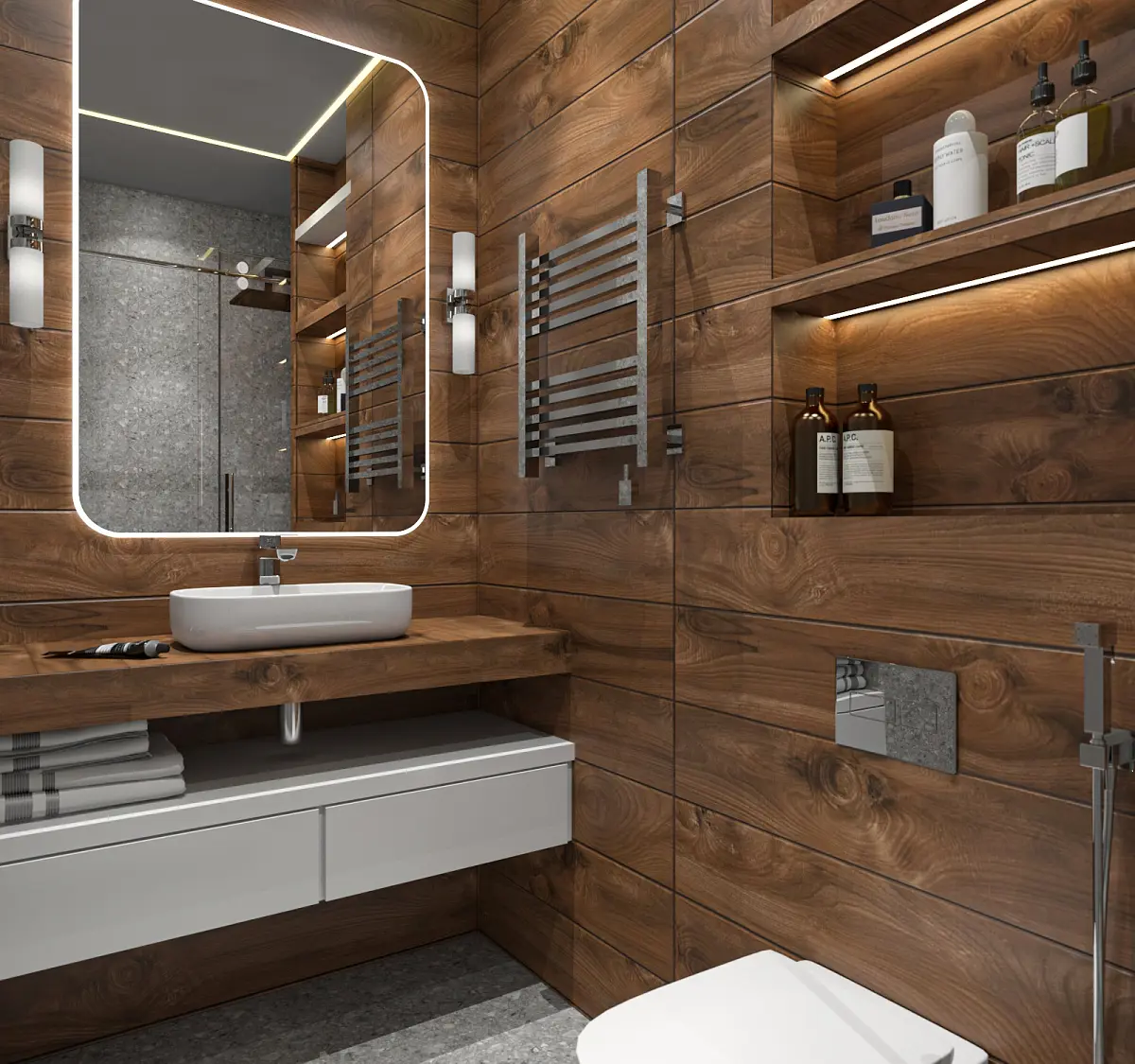 Изображение товара Керамогранит Absolut Gres Barma Brown 20x120 см матовый каштановый