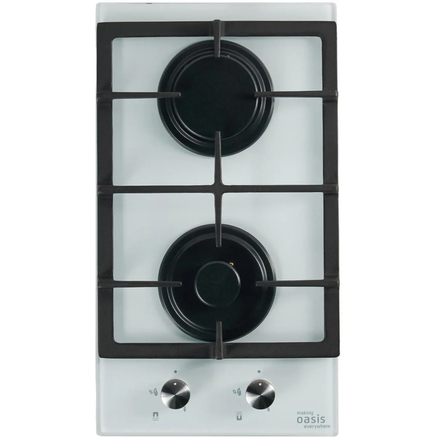Изображение товара Встраиваемая газовая варочная панель Oasis P-GWD 29 см 2 конфорки цвет белый