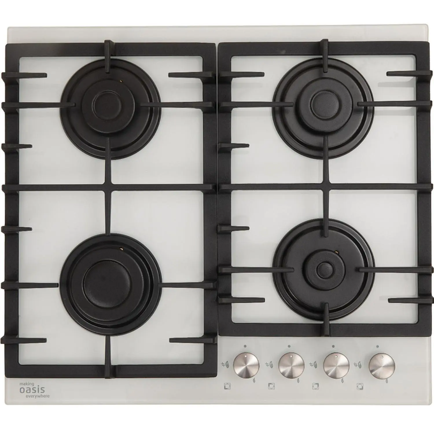 Изображение товара Встраиваемая газовая варочная панель Oasis P-GWR 58 см 4 конфорки цвет белый