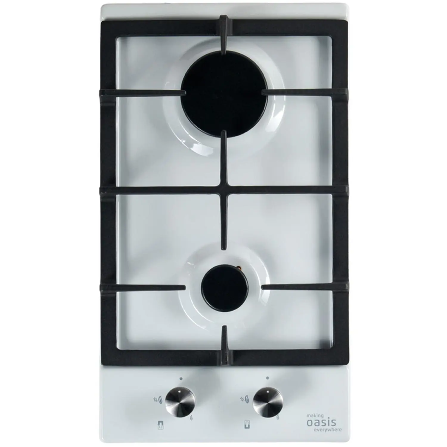 Изображение товара Встраиваемая газовая варочная панель Oasis P-MEWD 29 см 2 конфорки цвет белый