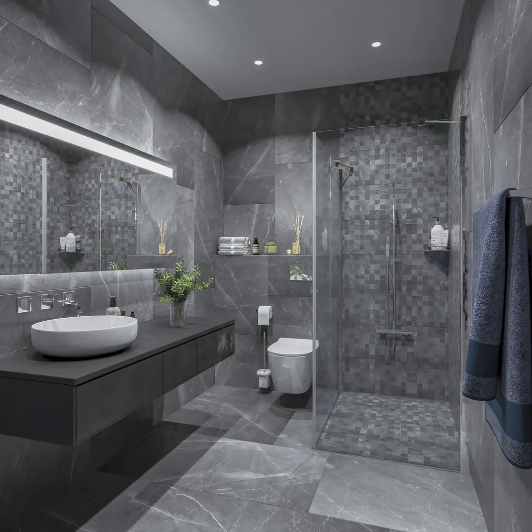 Изображение товара Керамогранит Absolut Gres Armani Gris AB 60x60 см серый светлый мрамор