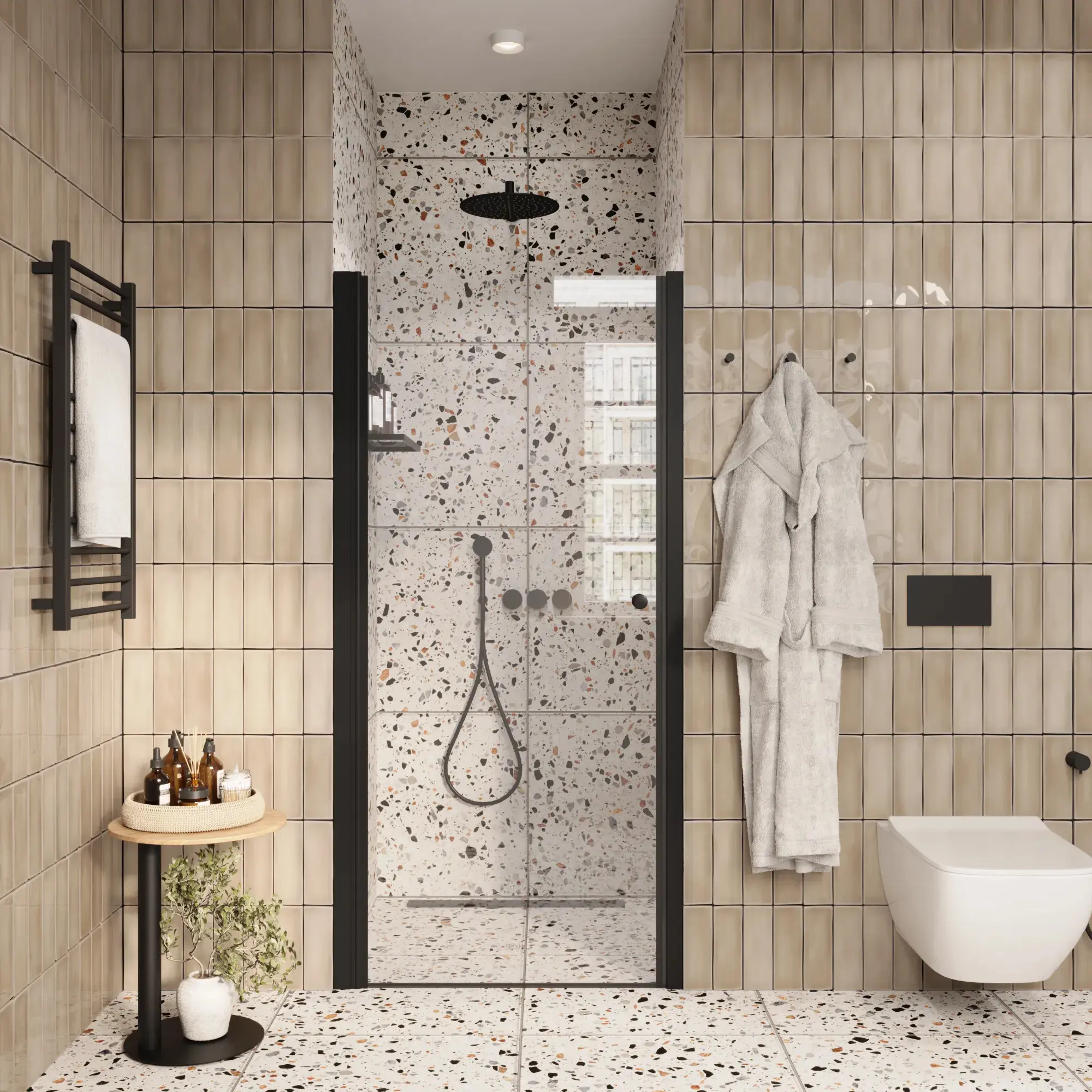 Изображение товара Душевая дверь Parly 10498 70см эффект стекла прозрачный распашной