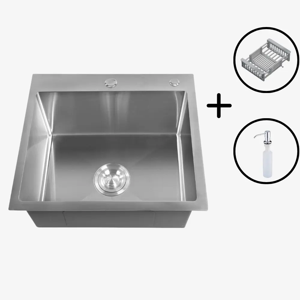 Изображение товара Мойка кухонная врезная Big House BH5050-KD из нержавеющей стали 50x50 см