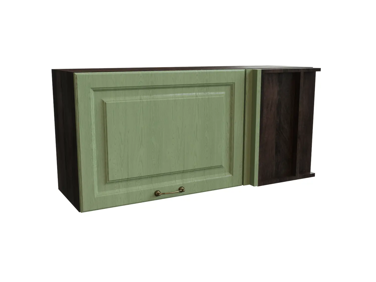 Изображение товара Навесной шкаф МС Ницца 1 дверь 100x46x35 см фасад светло-зеленый МДФ каркас дуб ЛДСП Сурская Мебель