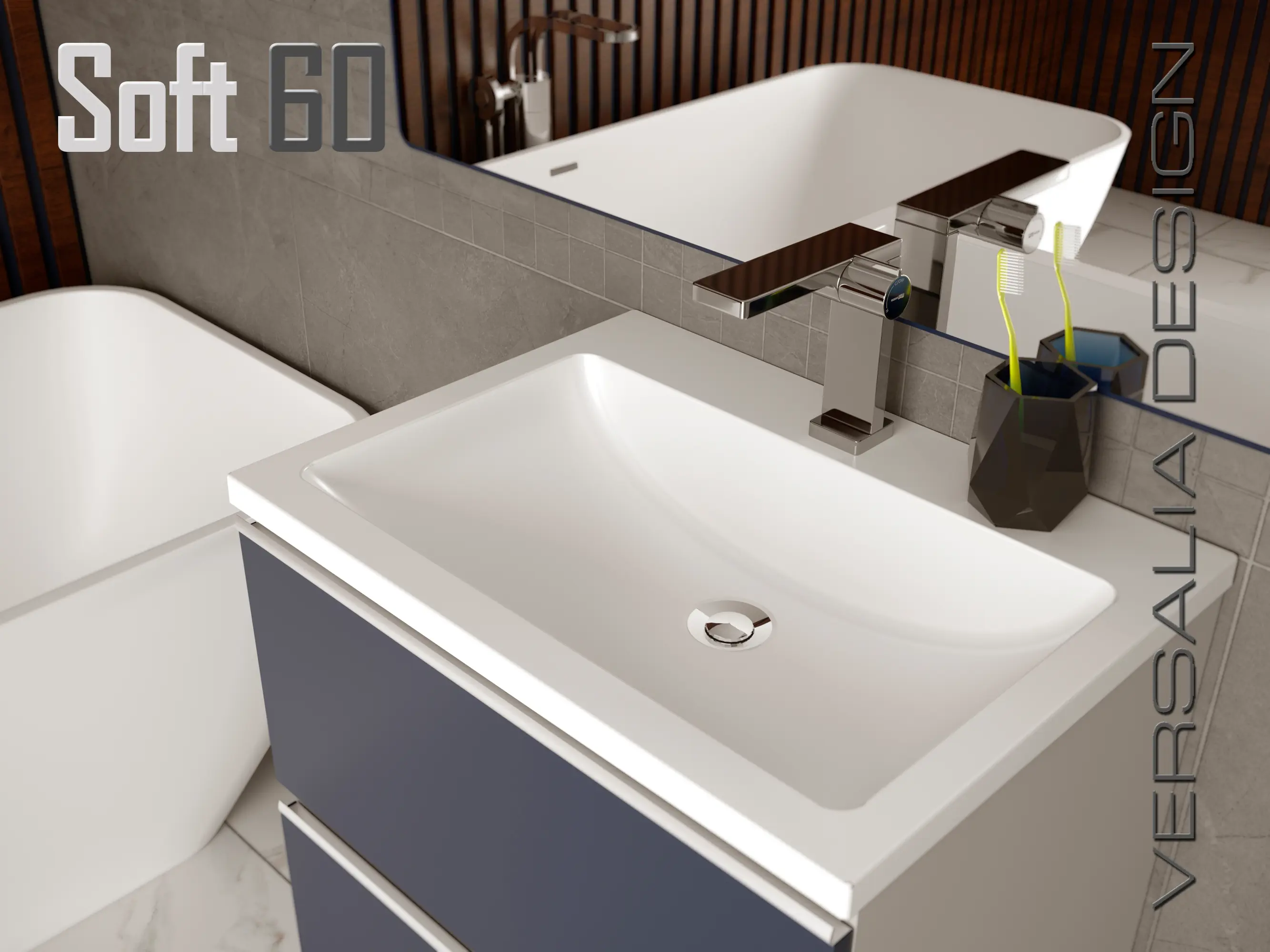 Изображение товара Раковина мебельная Versalia soft Soft 60 60см цвет белый