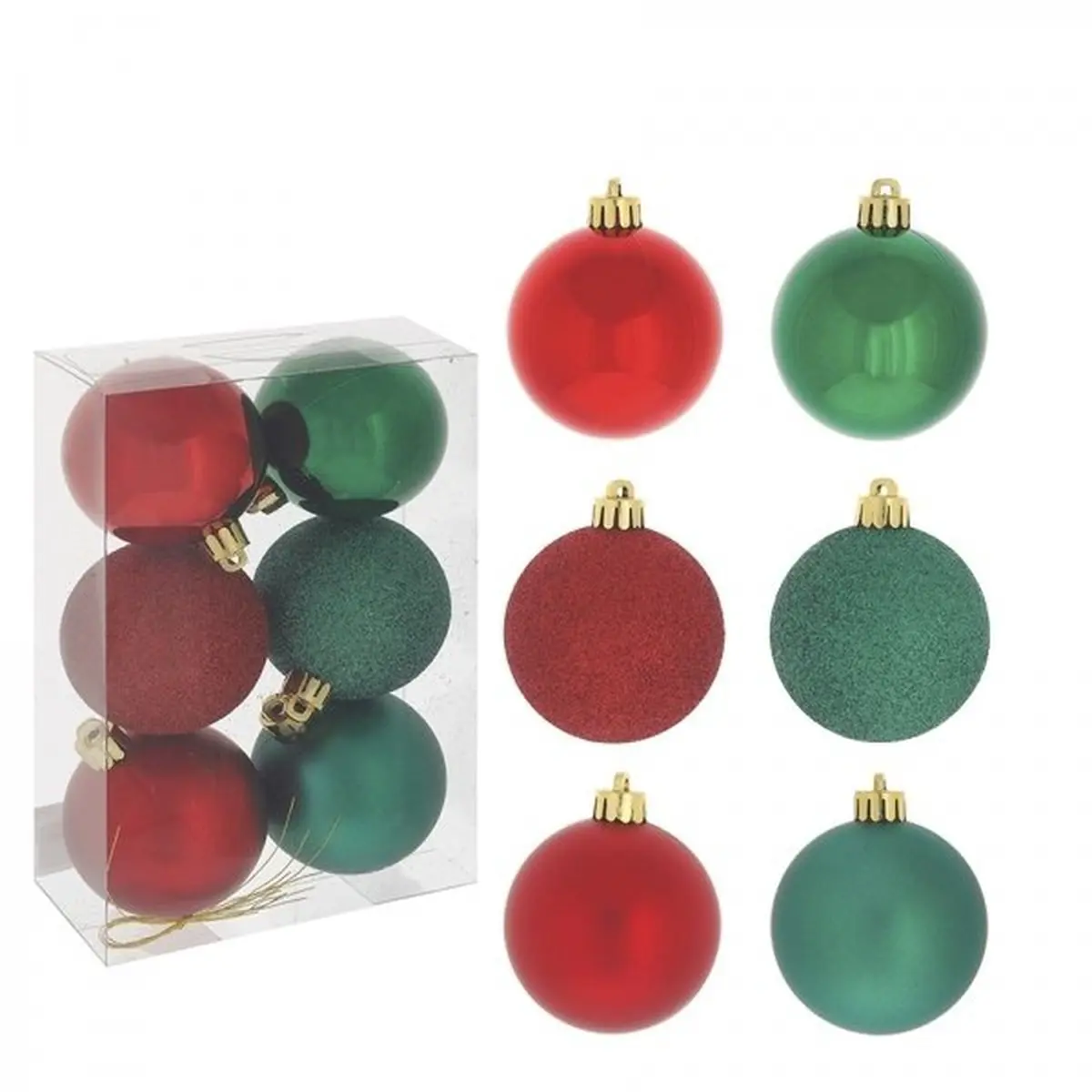 Изображение товара Набор елочных шаров 722905 Веселые друзья 5.5 см стекло зеленый 6 шт