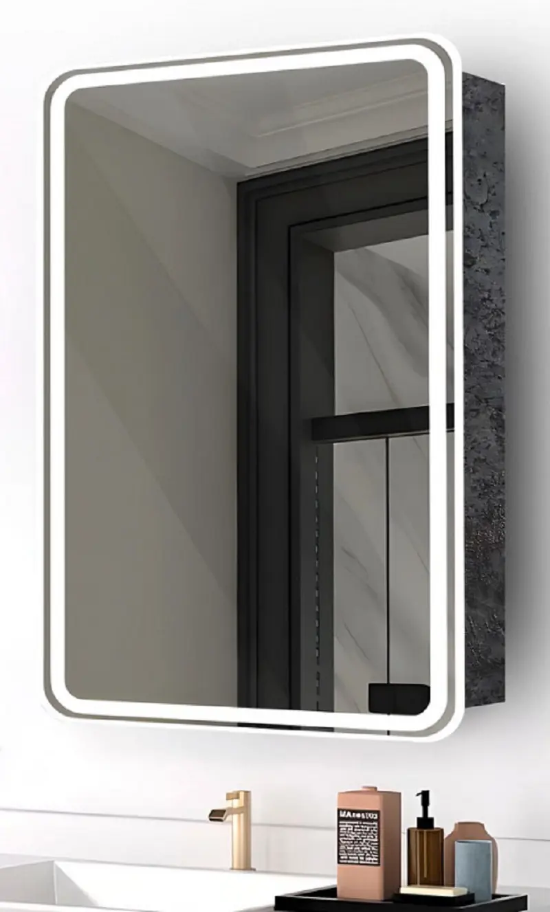 Изображение товара Зеркальный шкаф с подсветкой SANTREK HOME МОНАКО ФЛИП 327854 50x80 см