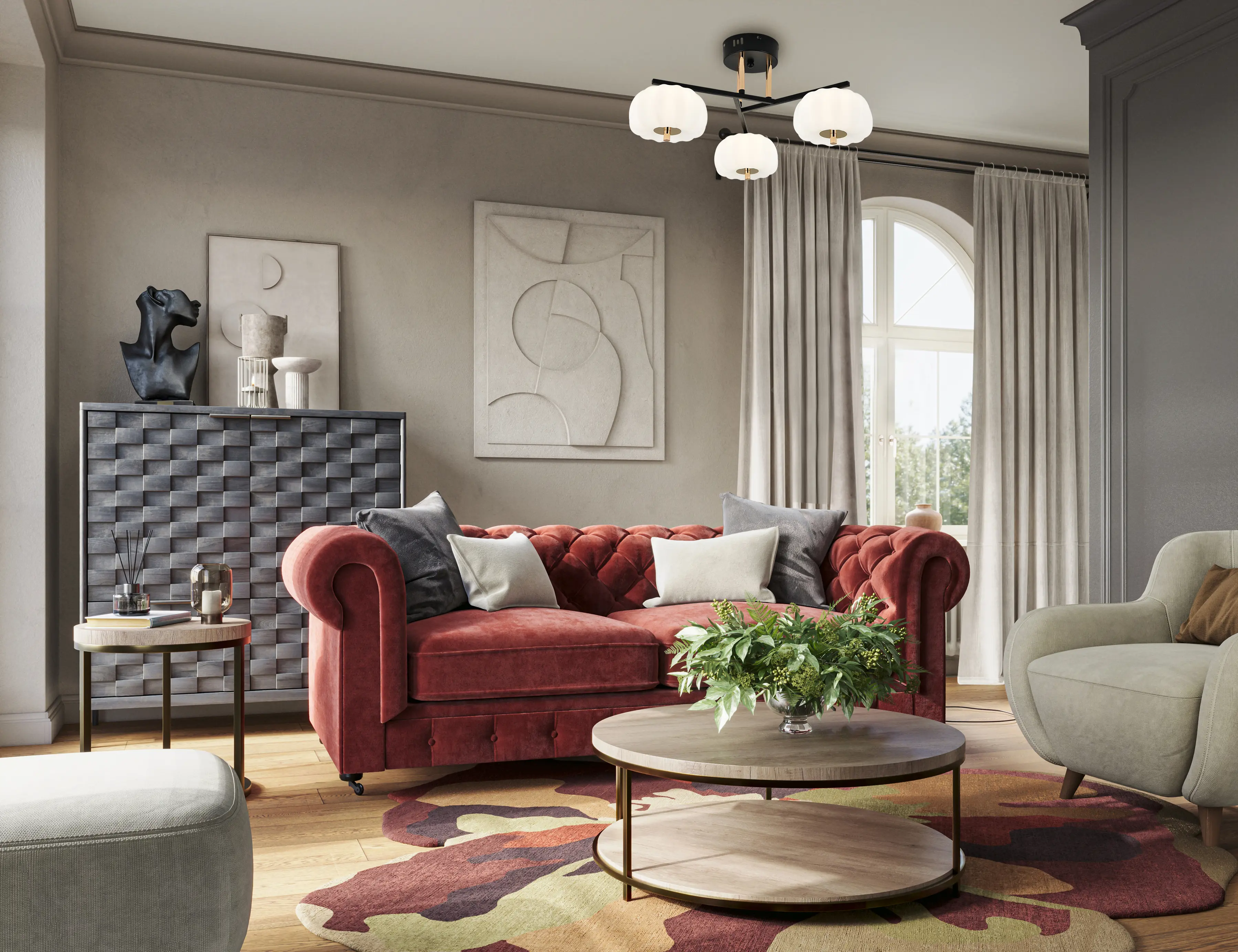 Изображение товара Люстра на штанге светодиодная Escada Halma 10301/3led 9 м² регулируемый белый свет цвет черный