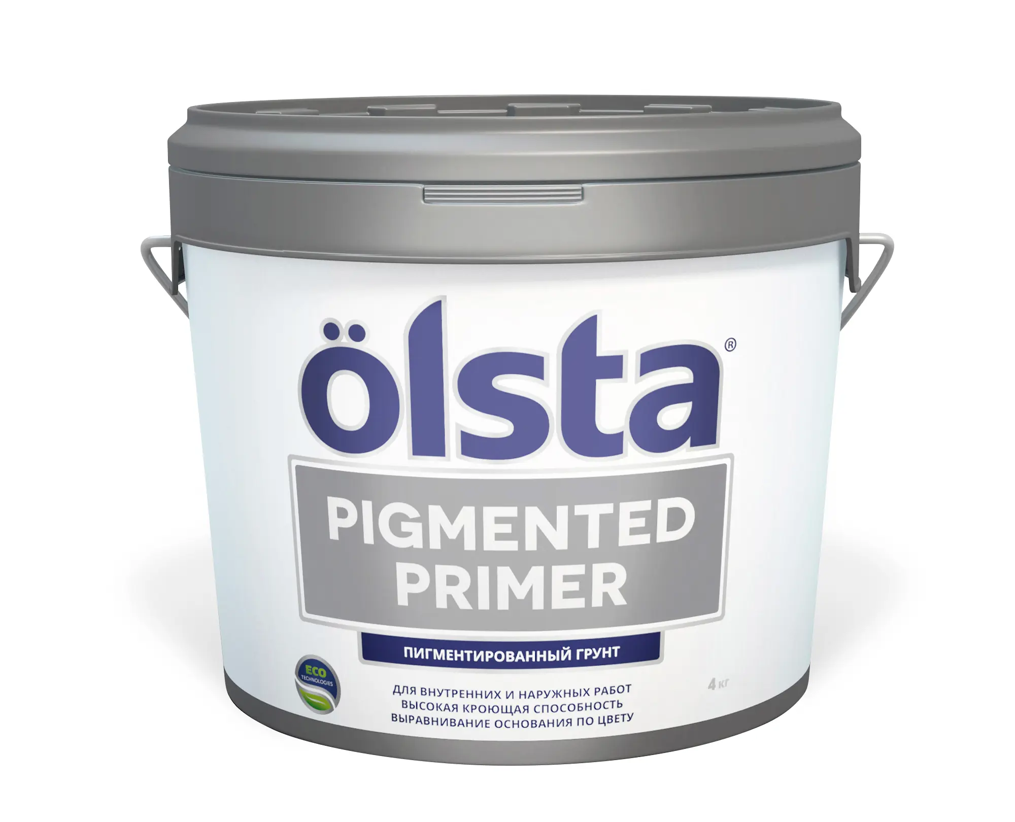 Изображение товара Грунт кроющий под колеровку Olsta Pigmented Primer белый 4кг для внутренних и наружных работ