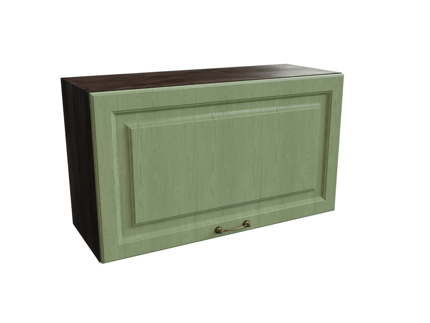 Изображение товара Навесной шкаф МС Ницца верхний горизонтальный 80x92x31.80 см фасад светло-зеленый МДФ каркас дуб ЛДСП Сурская Мебель