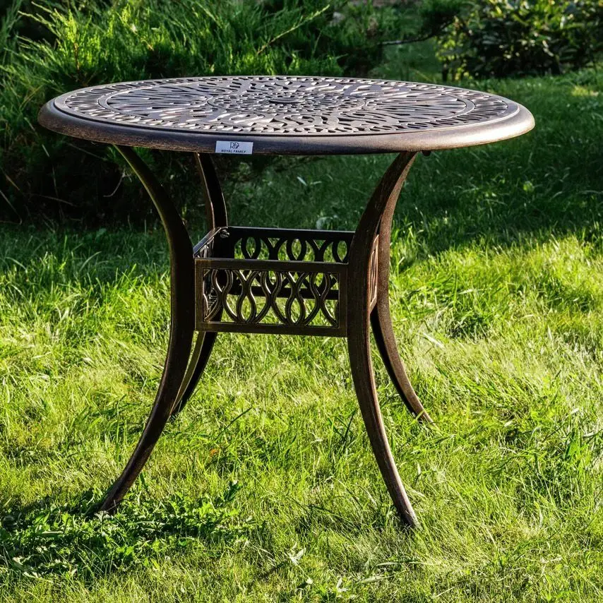 Изображение товара Нераздвижной садовый стол Royal family Wilhelm 90x90x74 см алюминий черный