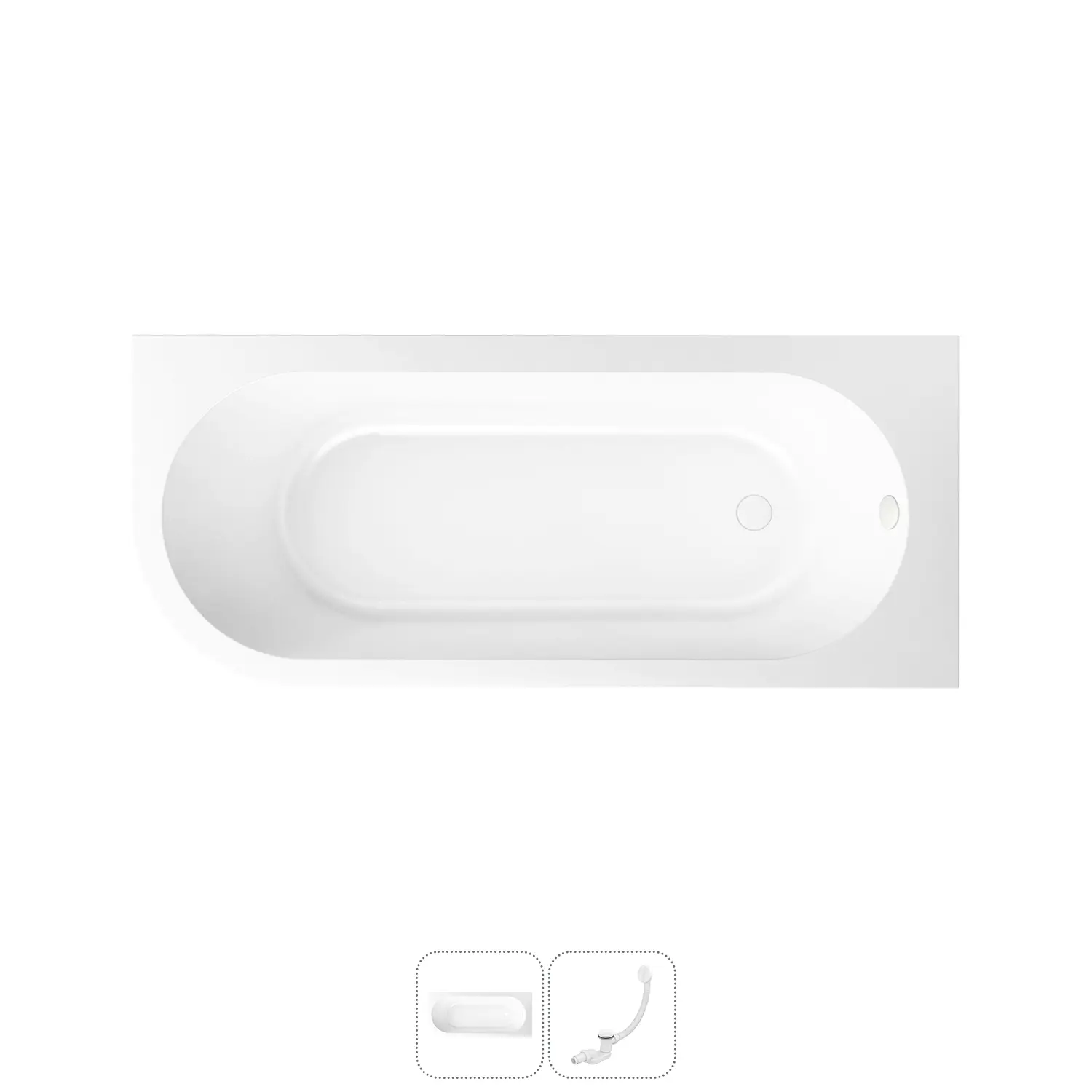 Изображение товара Lavinia boho акриловая ванна 170x72.5 см правая угловая с сифоном и сливом