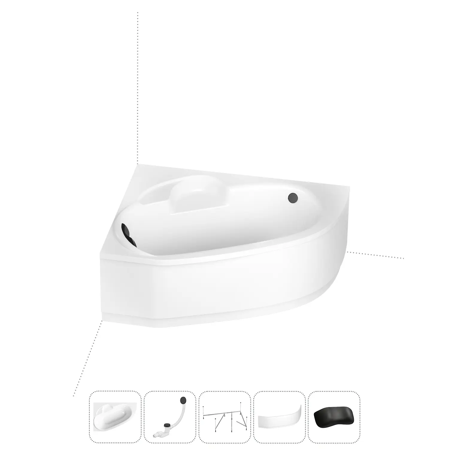 Изображение товара Акриловая ванна Lavinia Boho 150x100 см с левым разворотом