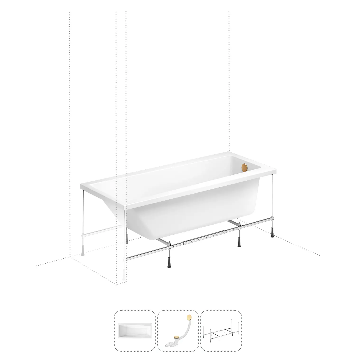 Изображение товара Прямоугольная ванна LAVINIA BOHO 202011075 акрил 160x75см