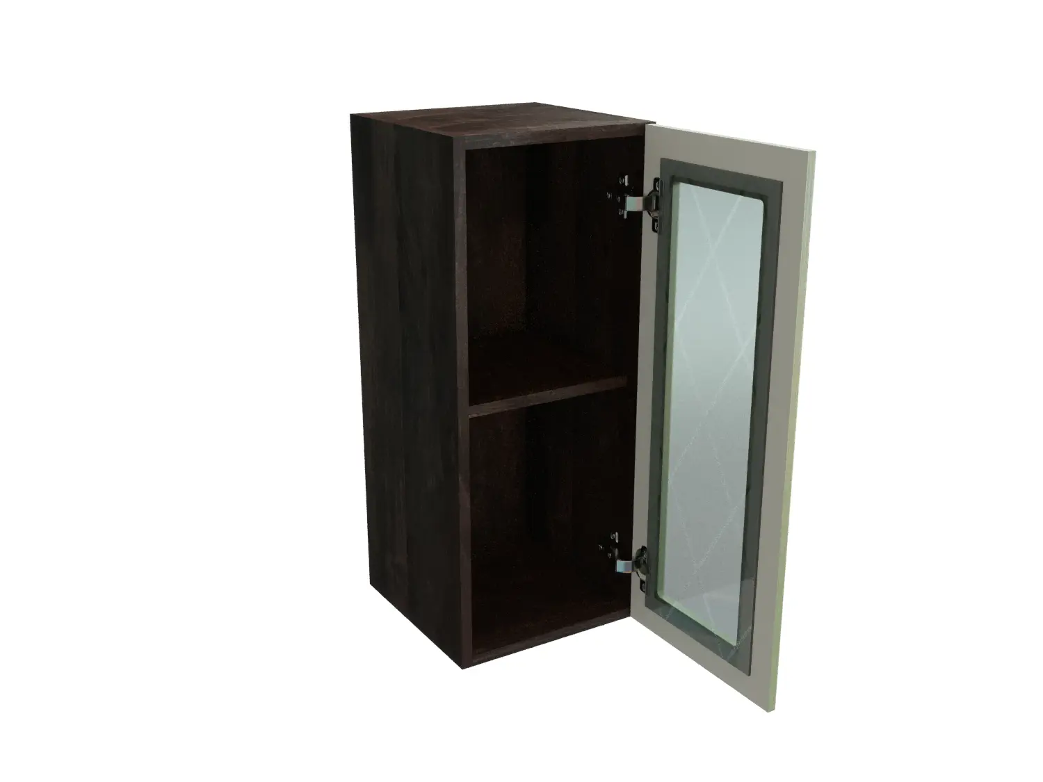 Изображение товара Навесной шкаф МС Ницца 1 дверь со стеклом 30x71.60x31.80 см фасад светло-зеленый МДФ каркас дуб ЛДСП Сурская Мебель