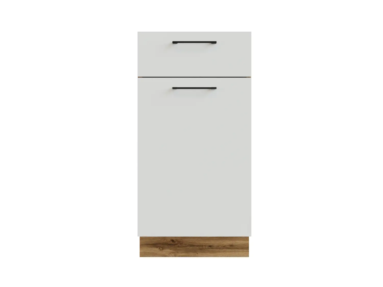 Изображение товара Напольный шкаф 40x81.60x47.80 см с 1 ящиком фасад белый МДФ каркас дуб вотан ЛДСП Сурская Мебель