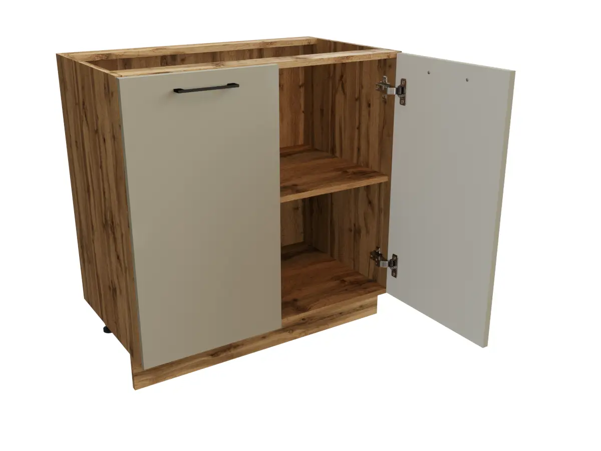 Изображение товара Напольный шкаф 80x81.60x47.80 см фасад капучино МДФ каркас дуб вотан ЛДСП Сурская Мебель