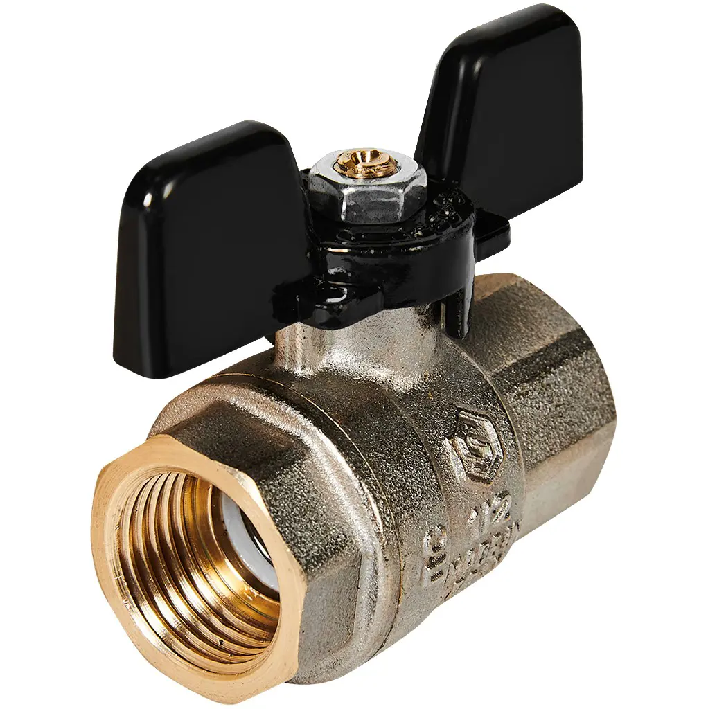 Изображение товара Кран шаровой прямой Stout SVB-0002 DN15 PN40 латунь никелированная