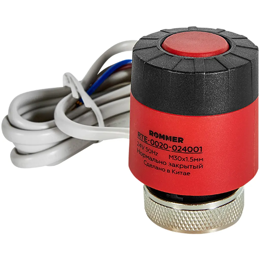 Изображение товара Электротермический сервопривод Rommer RTE-0010-024001 24V нормально закрытый фиксатор