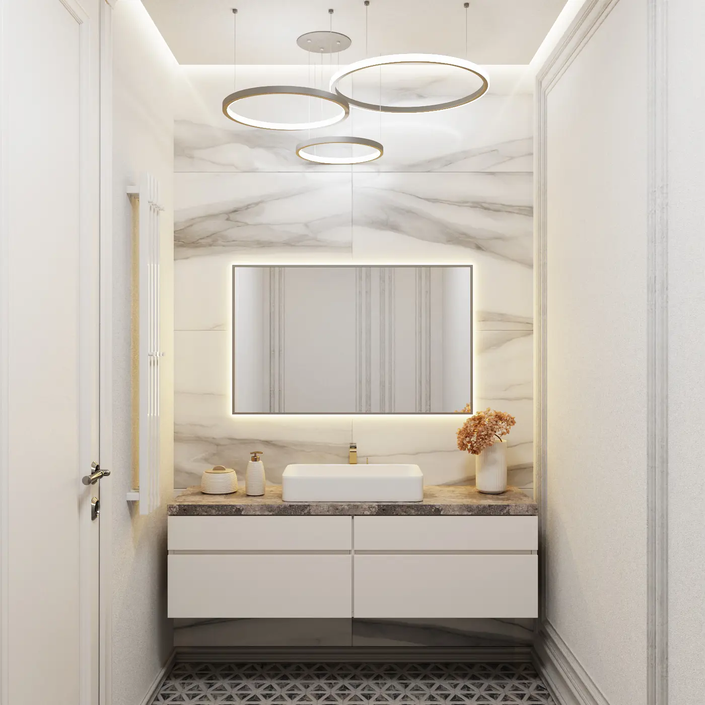 Изображение товара Зеркало для ванной Alumirror 10070свет 10070сер3000к с подсветкой 70x100см