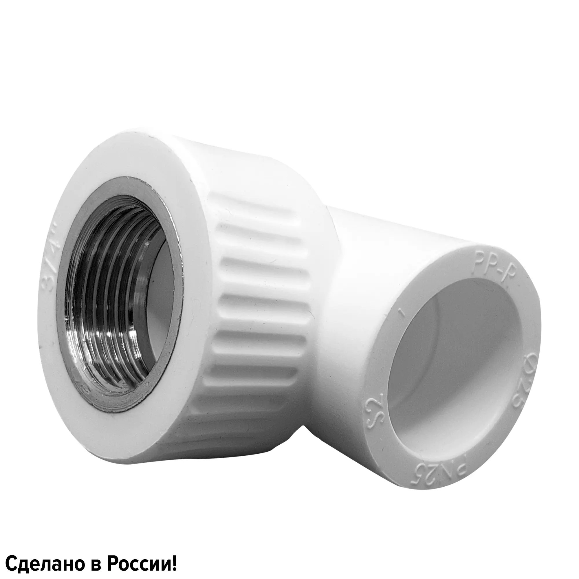 Изображение товара Угол комбинированный 90° Ростерм 25 мм х 3/4 ВР из полипропилена