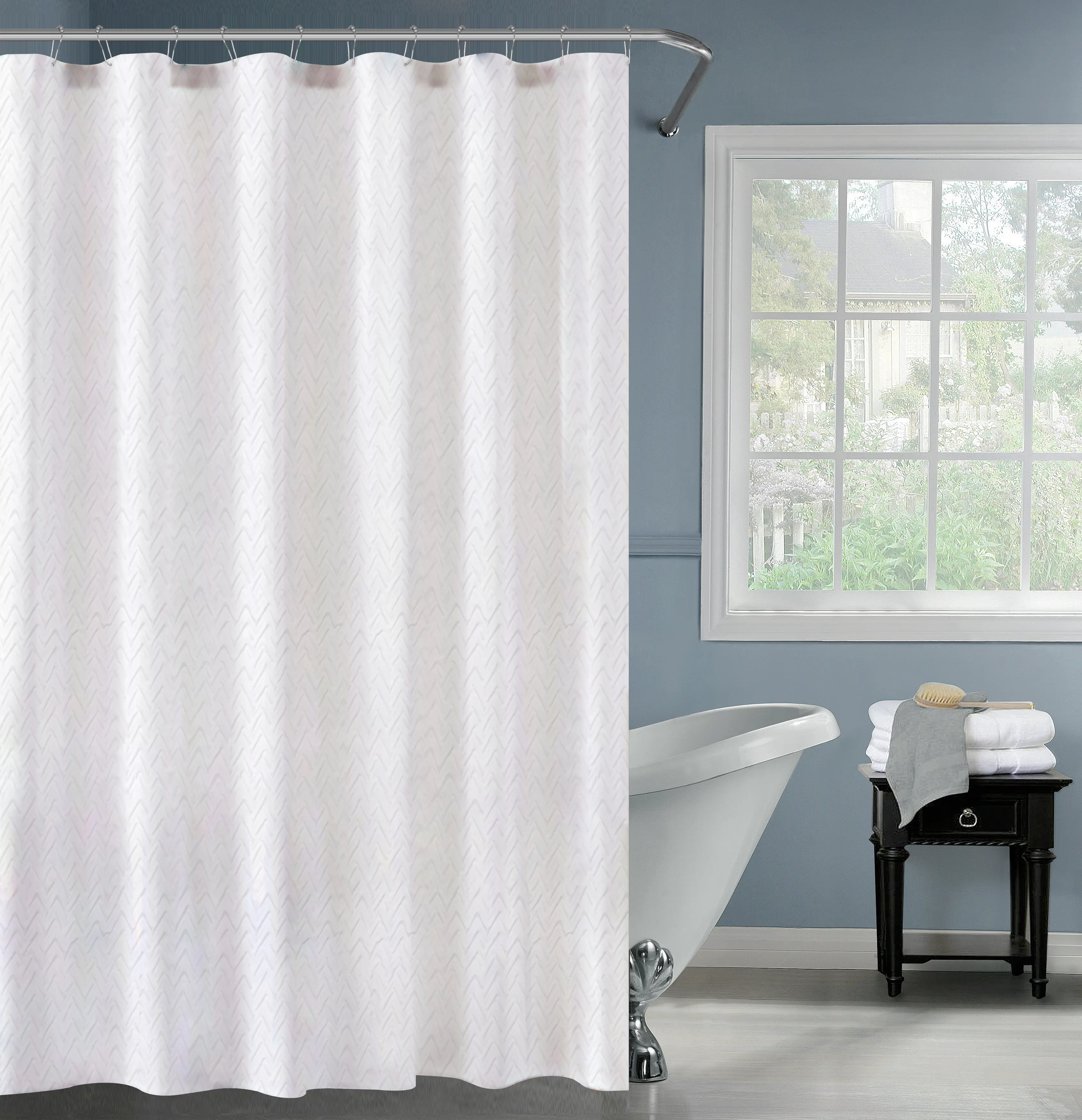 Изображение товара Штора для ванной Swensa Istra 180x180 см полиэстер цвет белый