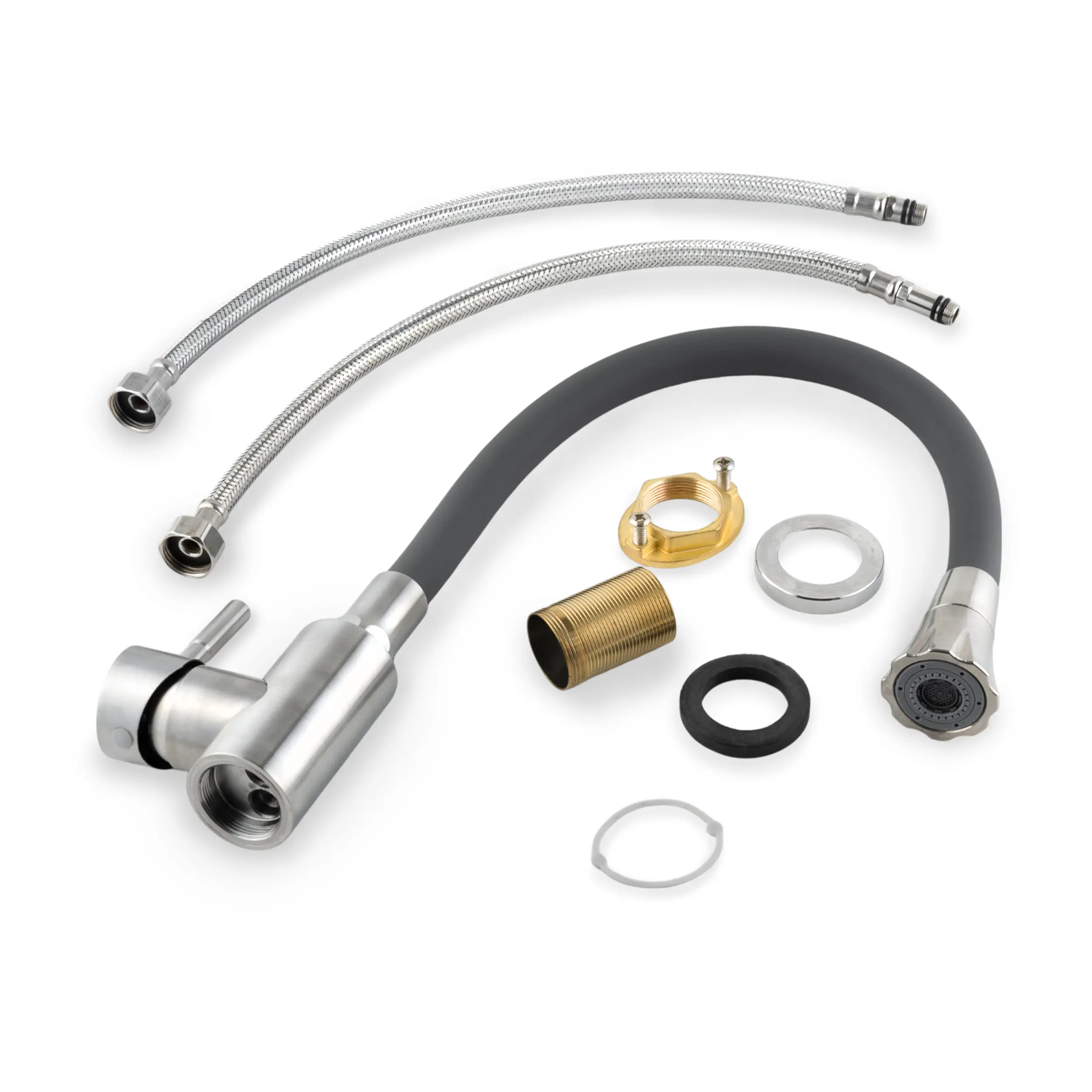 Изображение товара Смеситель для кухни Diadonna D46-0009S гибкий излив 12 см цвет серый/сатин