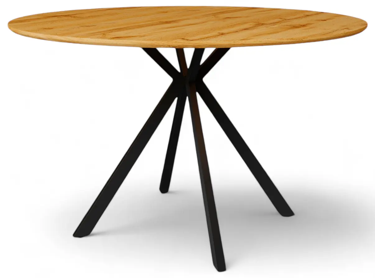 Изображение товара Кухонный стол круглый Hesby Luminary fusion 120x120 см МДФ цвет дерево, черный