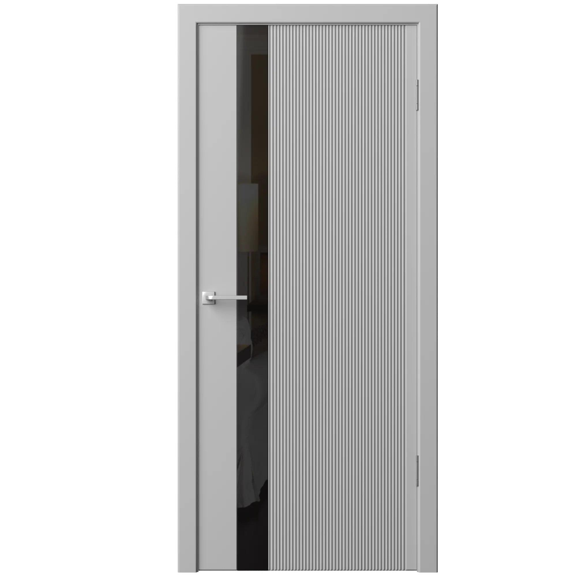 Изображение товара Межкомнатная дверь Синди-5 Glaze Space остекленная 40x200 см эмаль Гейнсборо