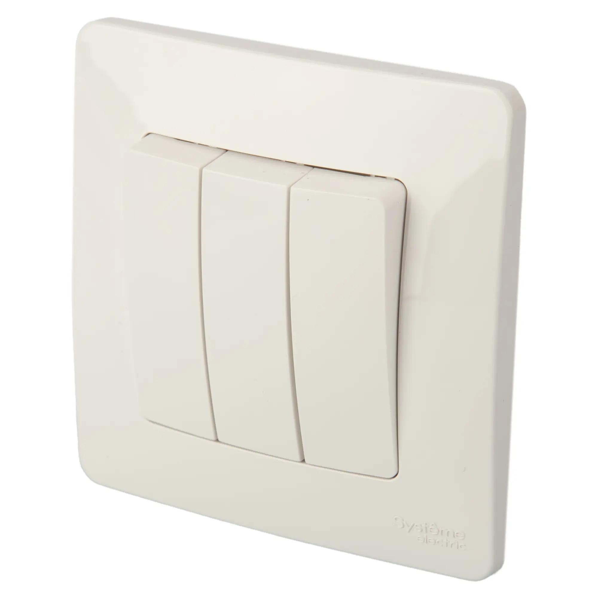 Изображение товара Встраиваемый выключатель Blanca с 3 клавишами от Systeme Electric - белый глянцевый дизайн