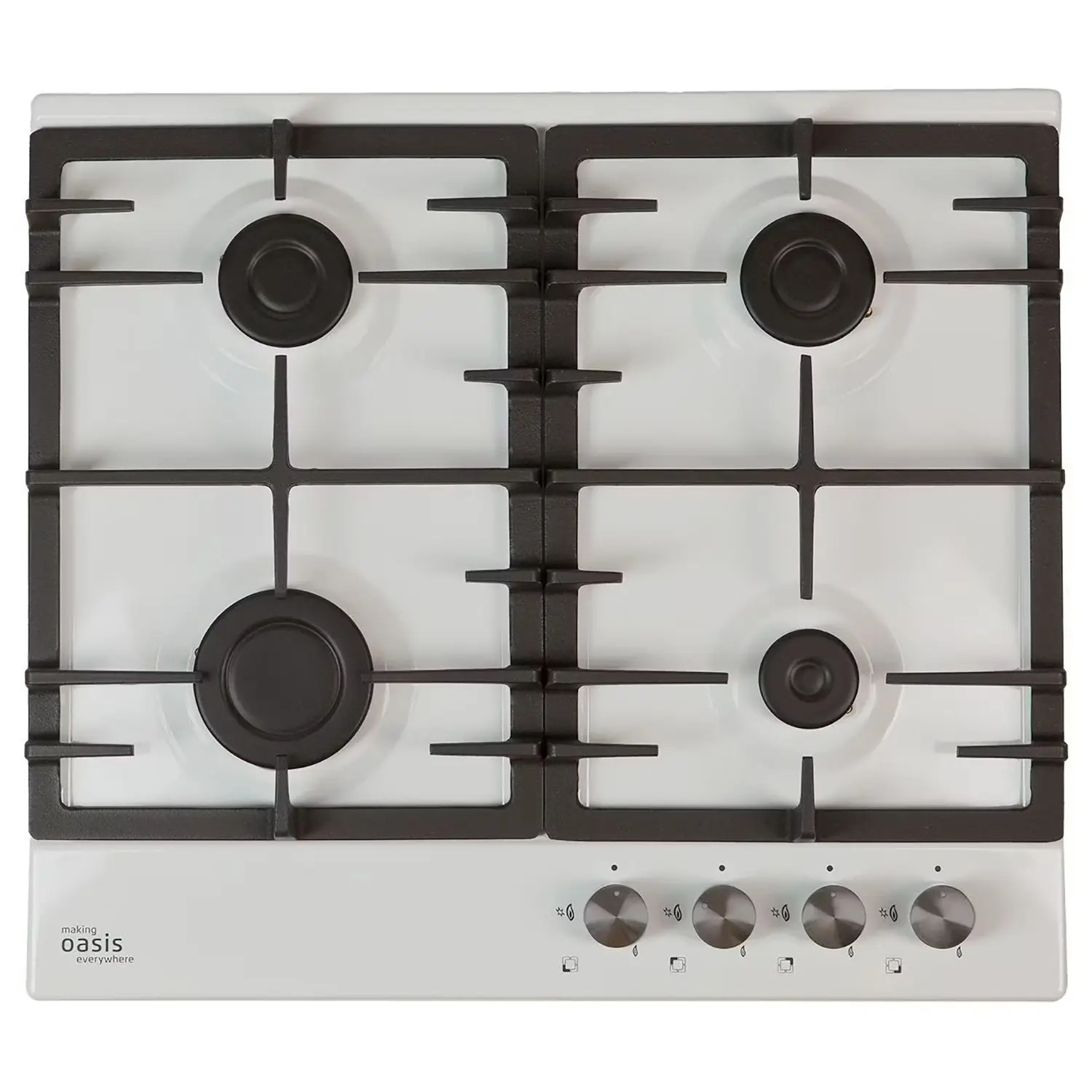 Изображение товара Встраиваемая газовая варочная панель Oasis P-MWP 58 см 4 конфорки цвет белый