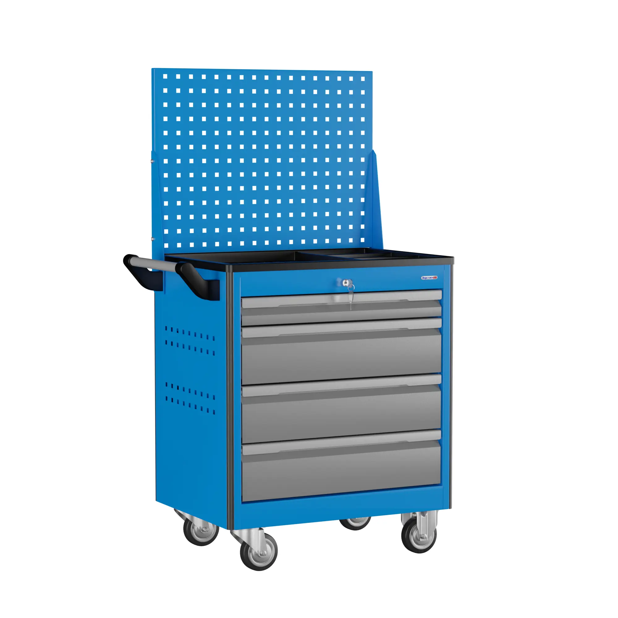 Изображение товара Тележка инструментальная TNC 795.4 из стали с 4 ящиками, цвет синий, Россия