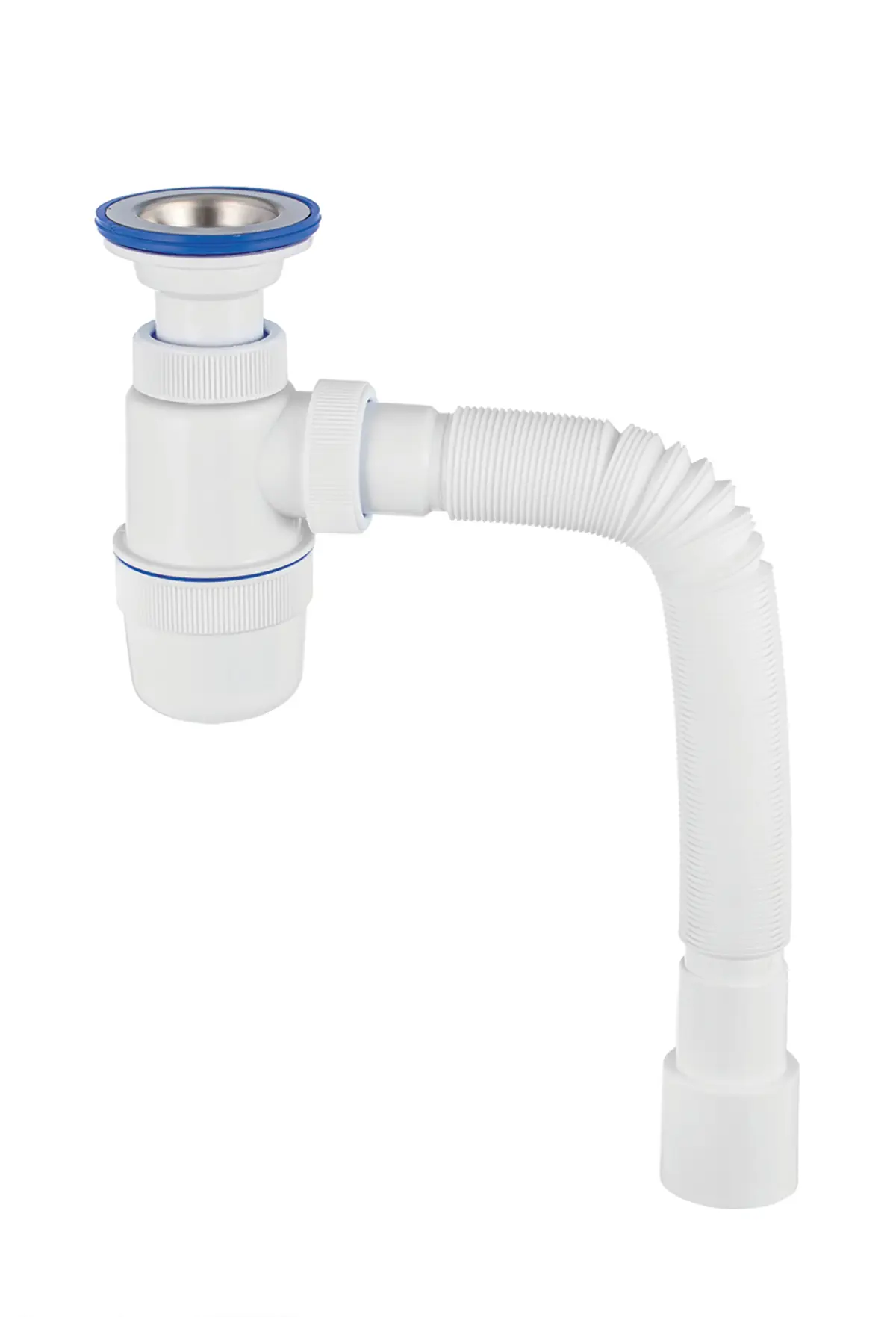 Изображение товара Сифон для раковины Virplast D40 мм пластиково-металлический, белый