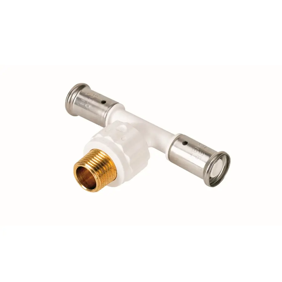 Изображение товара Тройник комбинированный Henco 16x1/2" из PVDF для холодного водоснабжения