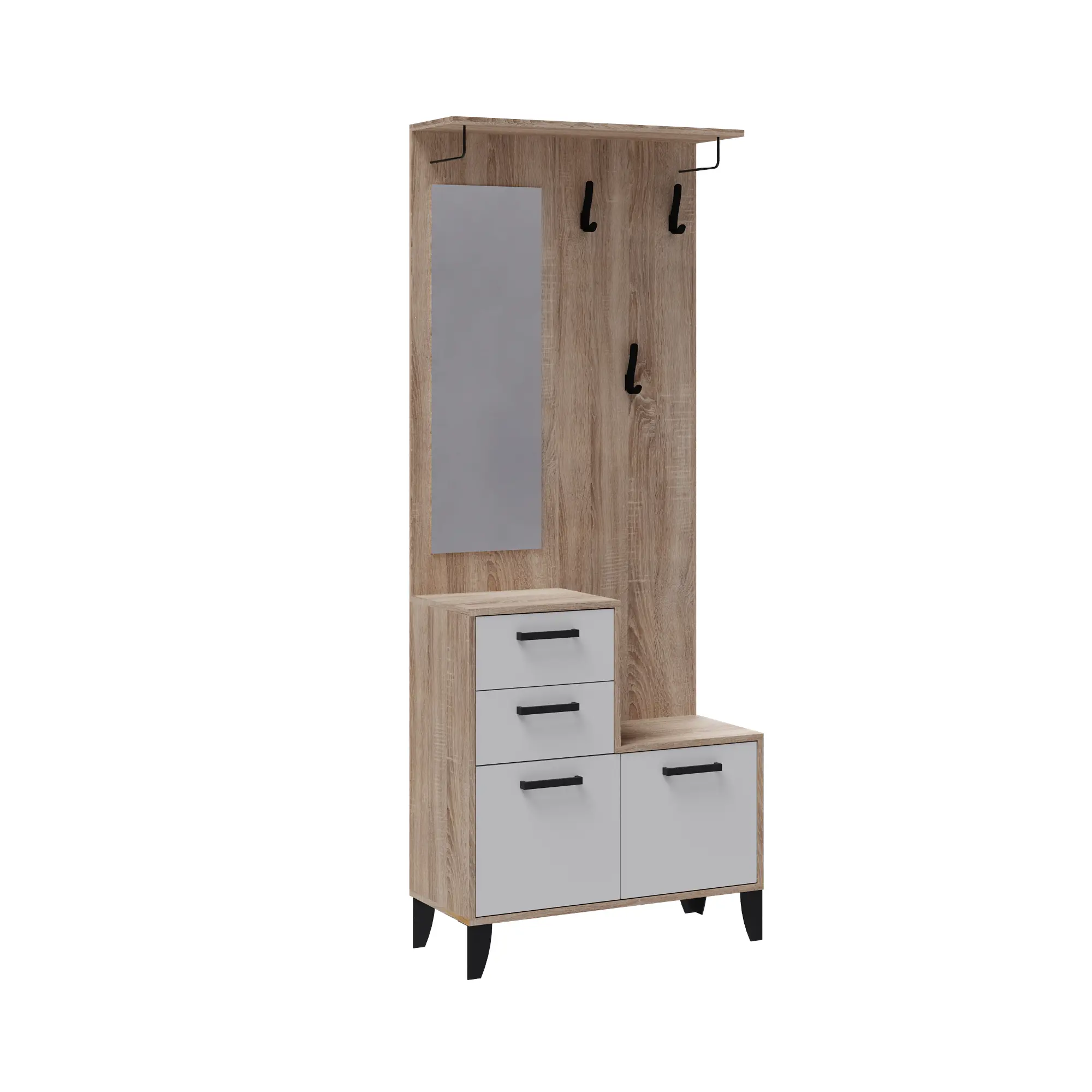 Изображение товара Напольная вешалка Микон 80x200x34 см ЛДСП цвет белый/дуб сонома