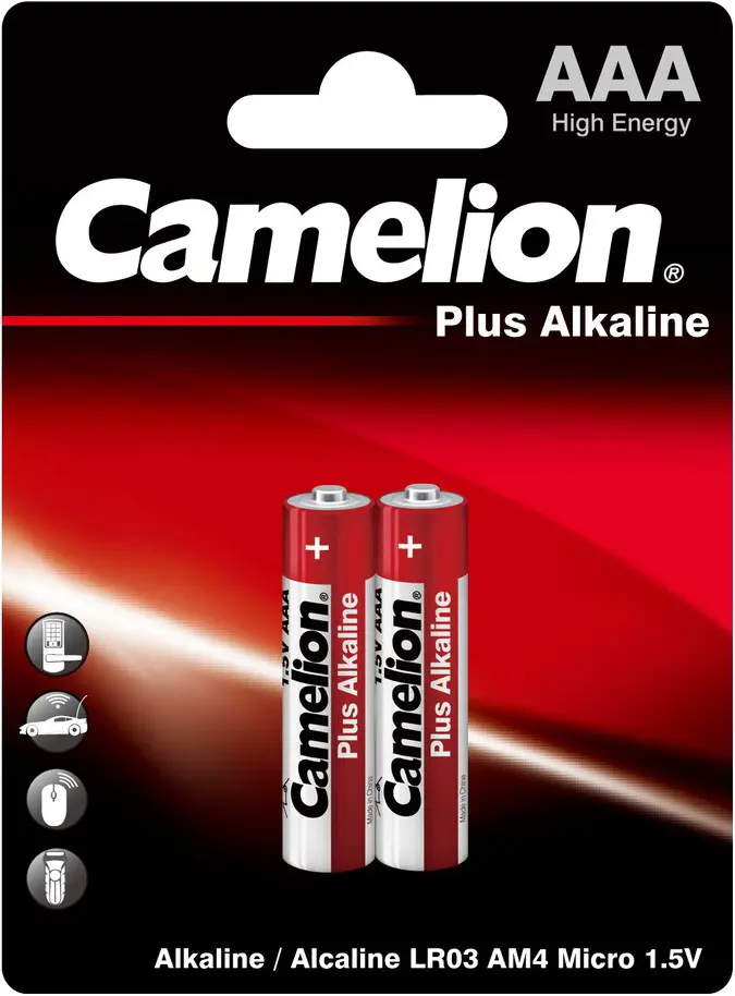 Изображение товара Батарейка Camelion Plus Alkaline LR03-BP2 AAA 2 шт. алкалиновая 1,5 В