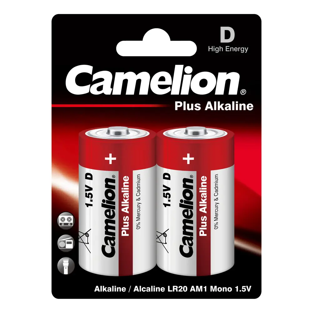 Изображение товара Батарейка Camelion Plus Alkaline LR20-BP2 алкалиновая LR20 D 2 шт.