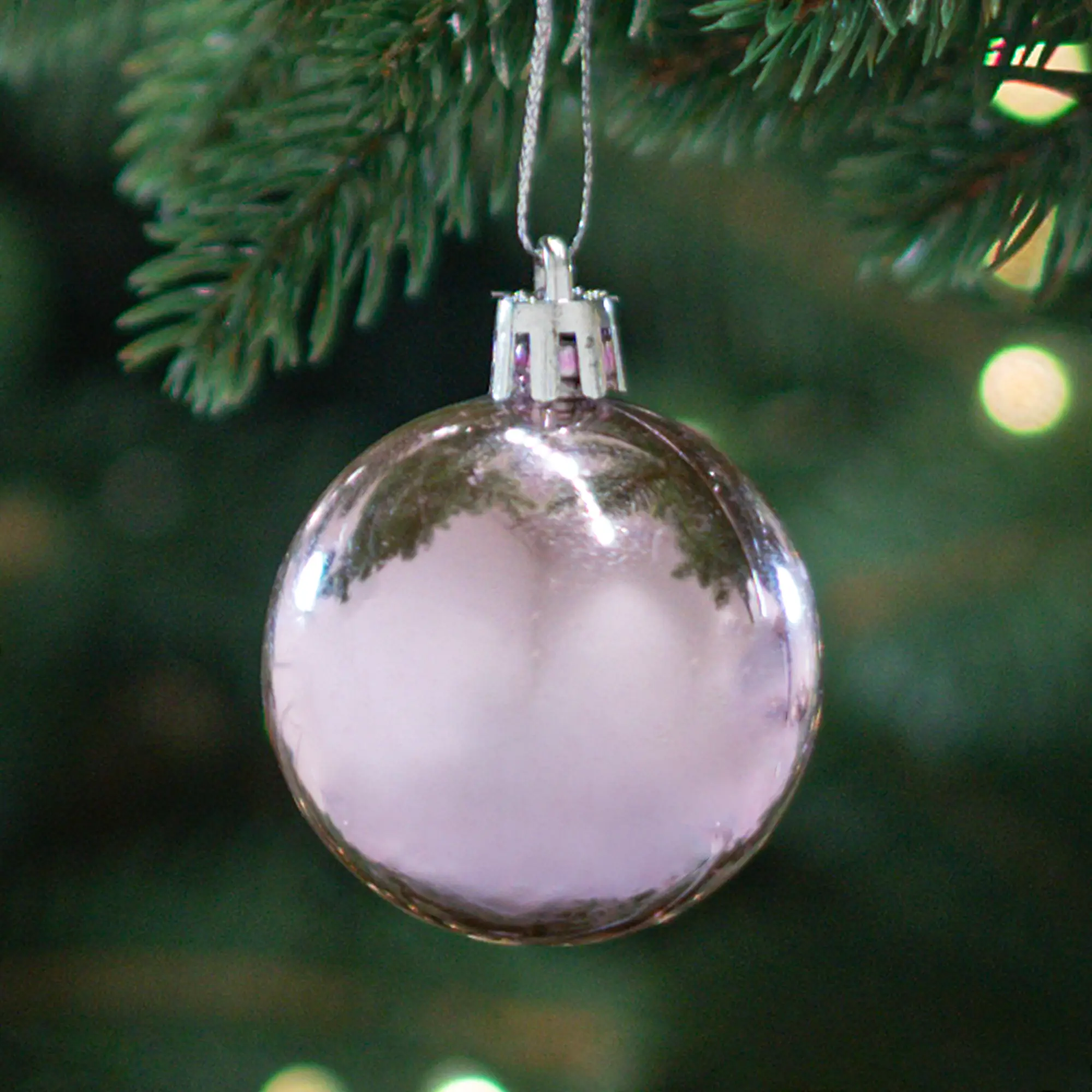 Изображение товара Елочный шар ø5 см пластик розовый