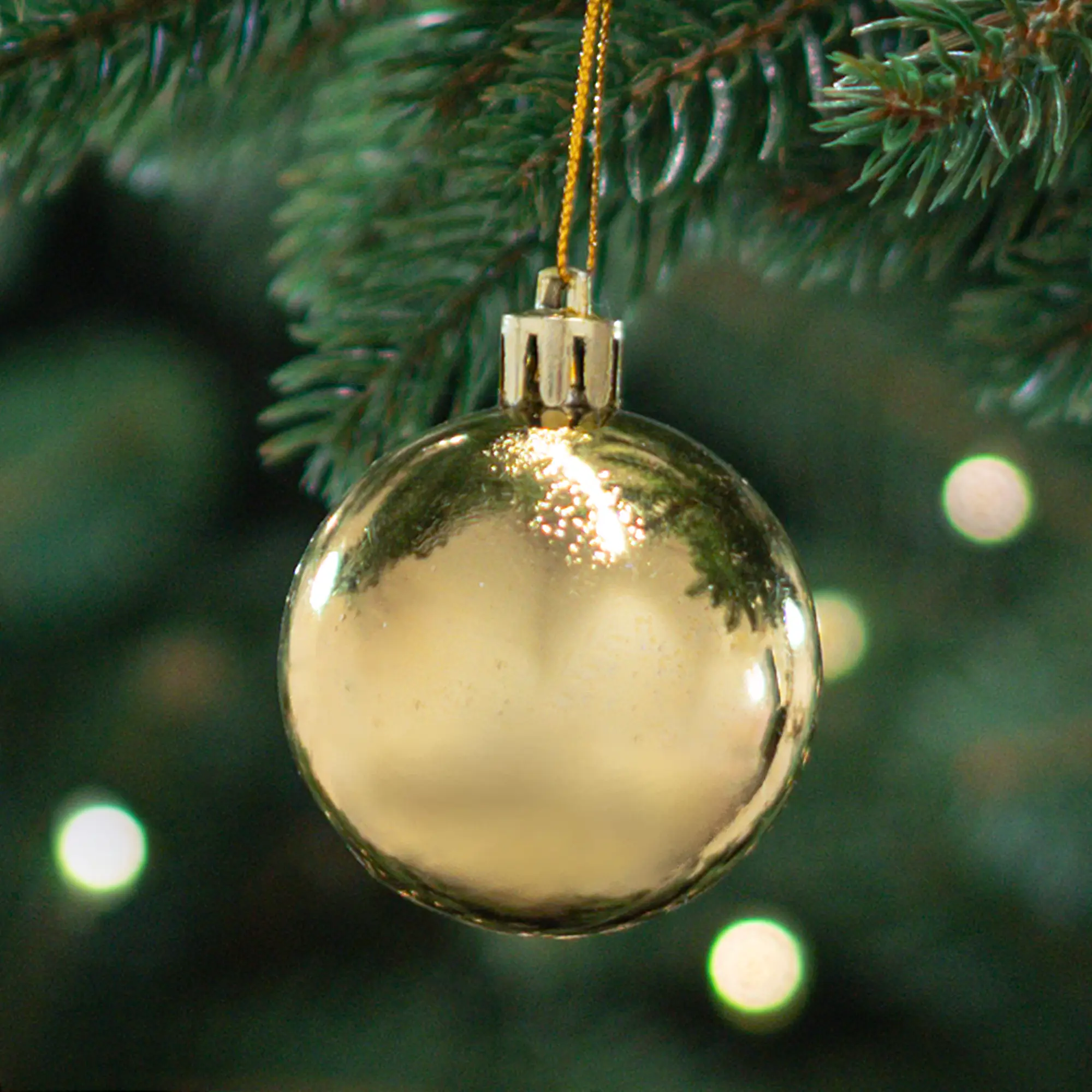 Изображение товара Елочный шар ø5 см пластик золотой