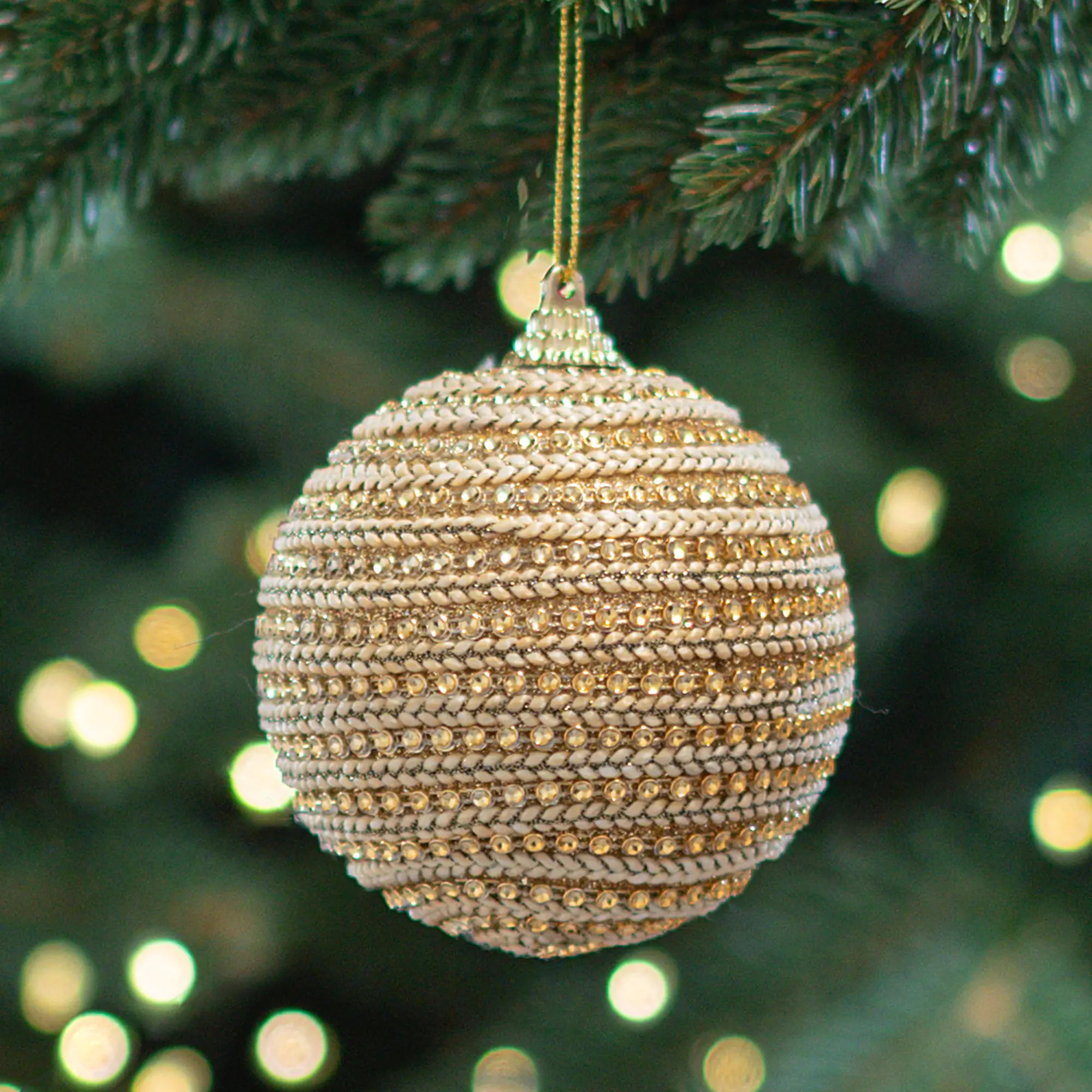 Изображение товара Шар елочный Инди ø8 см пластик золотистый