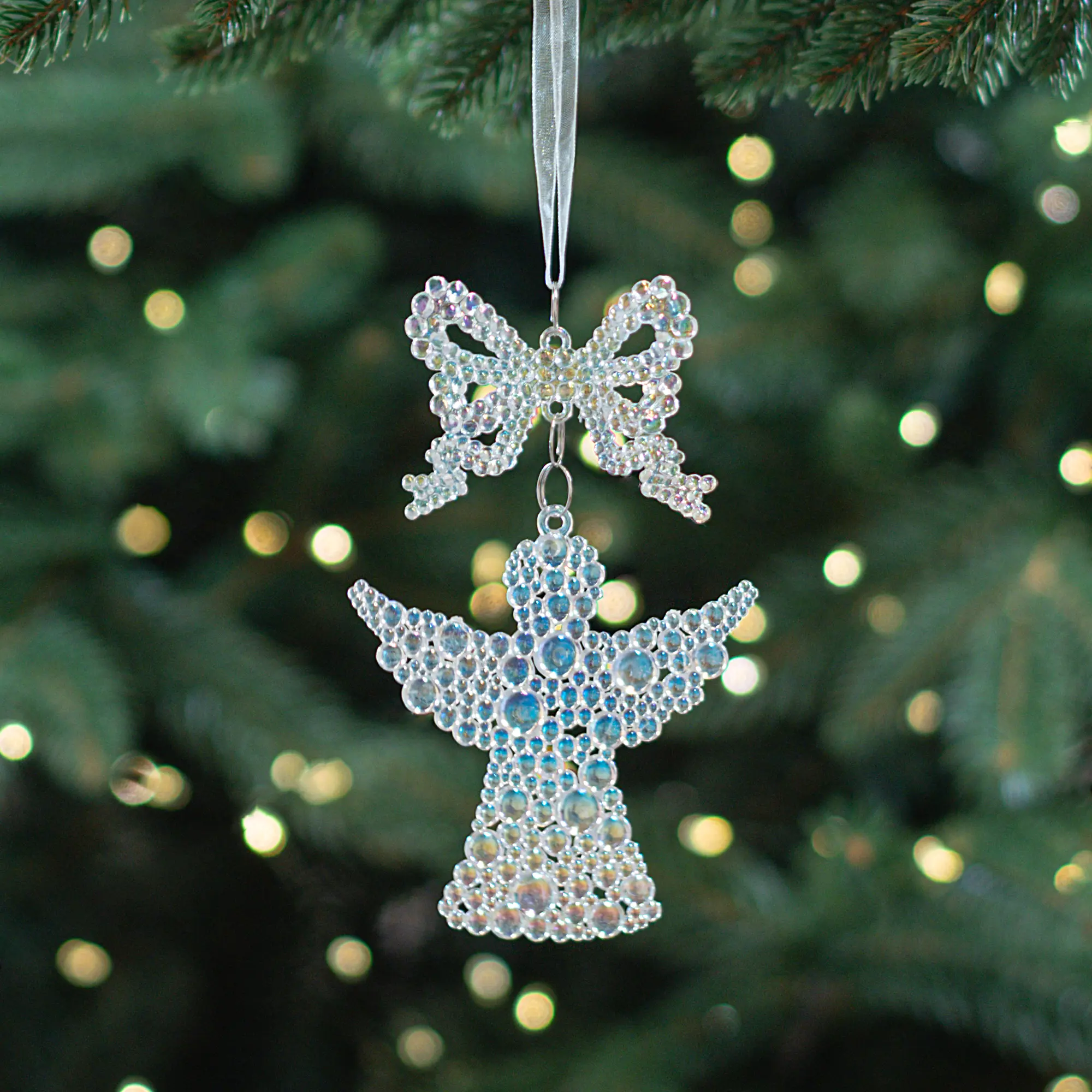 Изображение товара Украшение декоративное подвесное Ангел 14x9 см белый