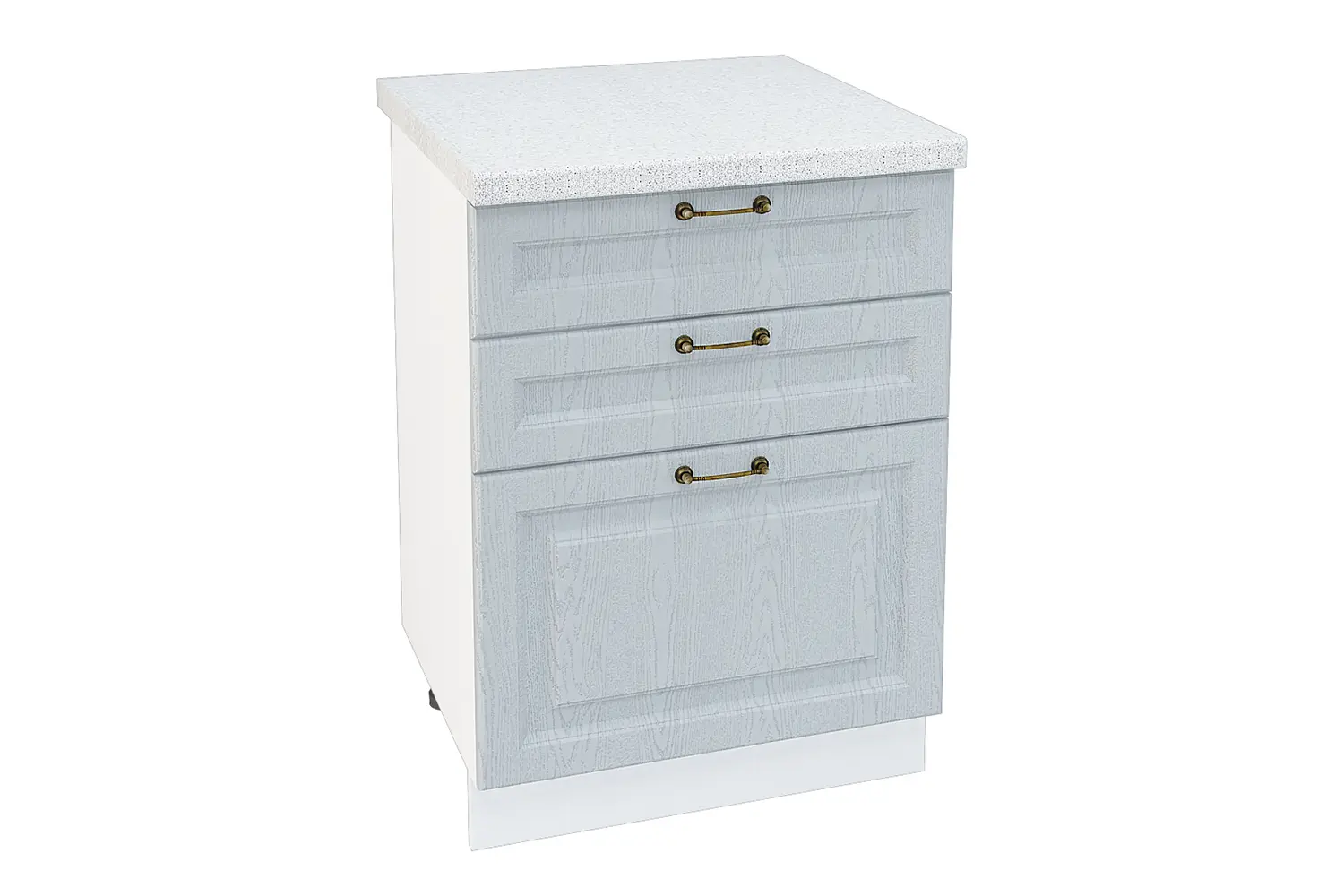 Изображение товара Напольный шкаф Франция с ящиками 60x81.60x47.80 см фасад серо-коричневый МДФ каркас белый ЛДСП Kameol УТ000507610