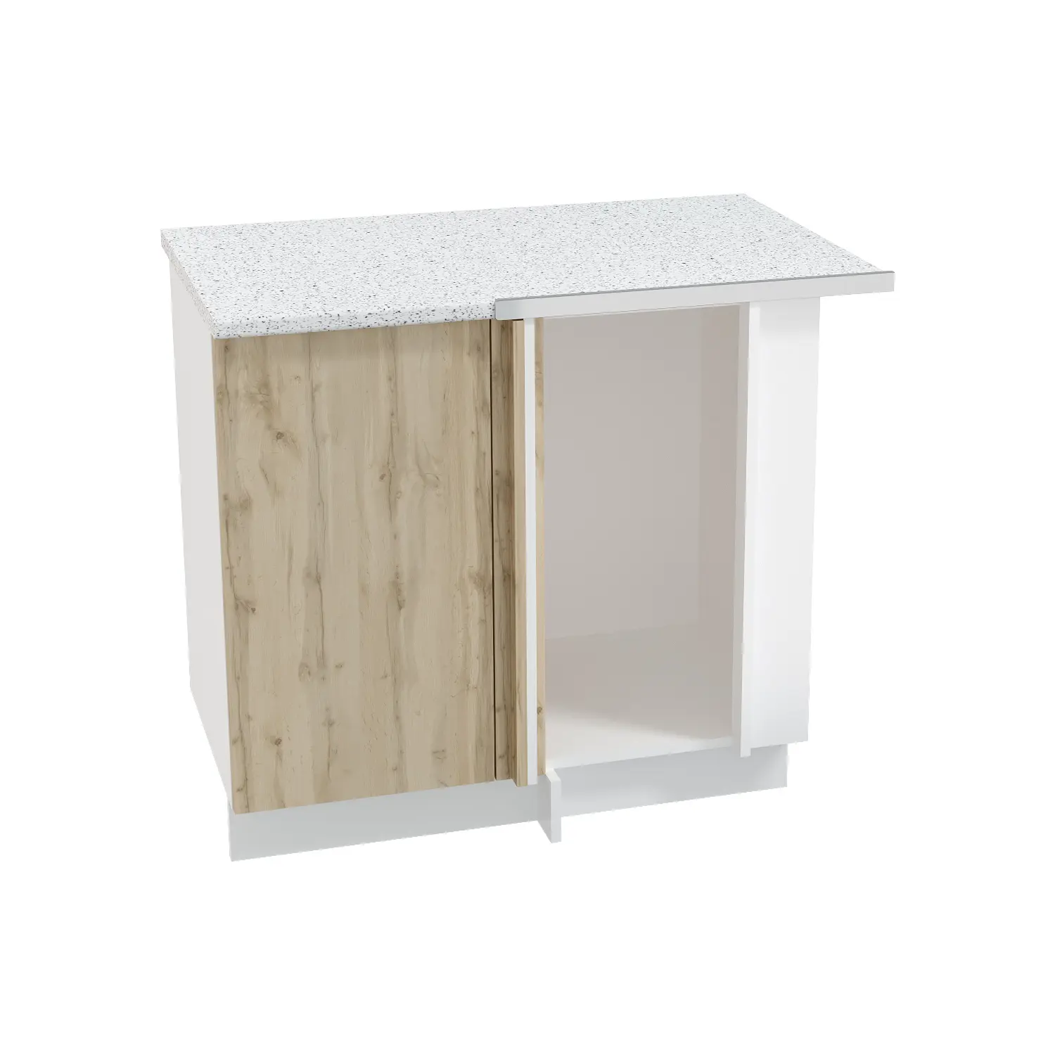 Изображение товара Угловой напольный шкаф Азазель 88.80x81.60x57.40 см фасад дуб вотан ЛДСП каркас белый ЛДСП Kameol