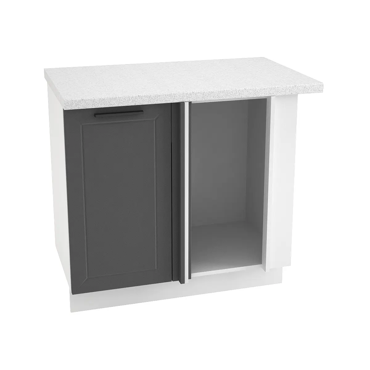 Изображение товара Угловой напольный шкаф Горный ледник 88.80x81.60x57.40 см фасад темно-серый МДФ каркас белый ЛДСП Kameol