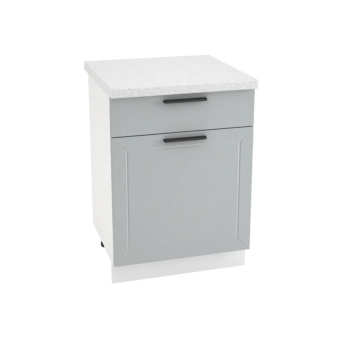 Изображение товара Напольный шкаф Горный ледник с ящиком 60x81.60x47.80 см 1 дверца фасад серый МДФ каркас белый ЛДСП Kameol